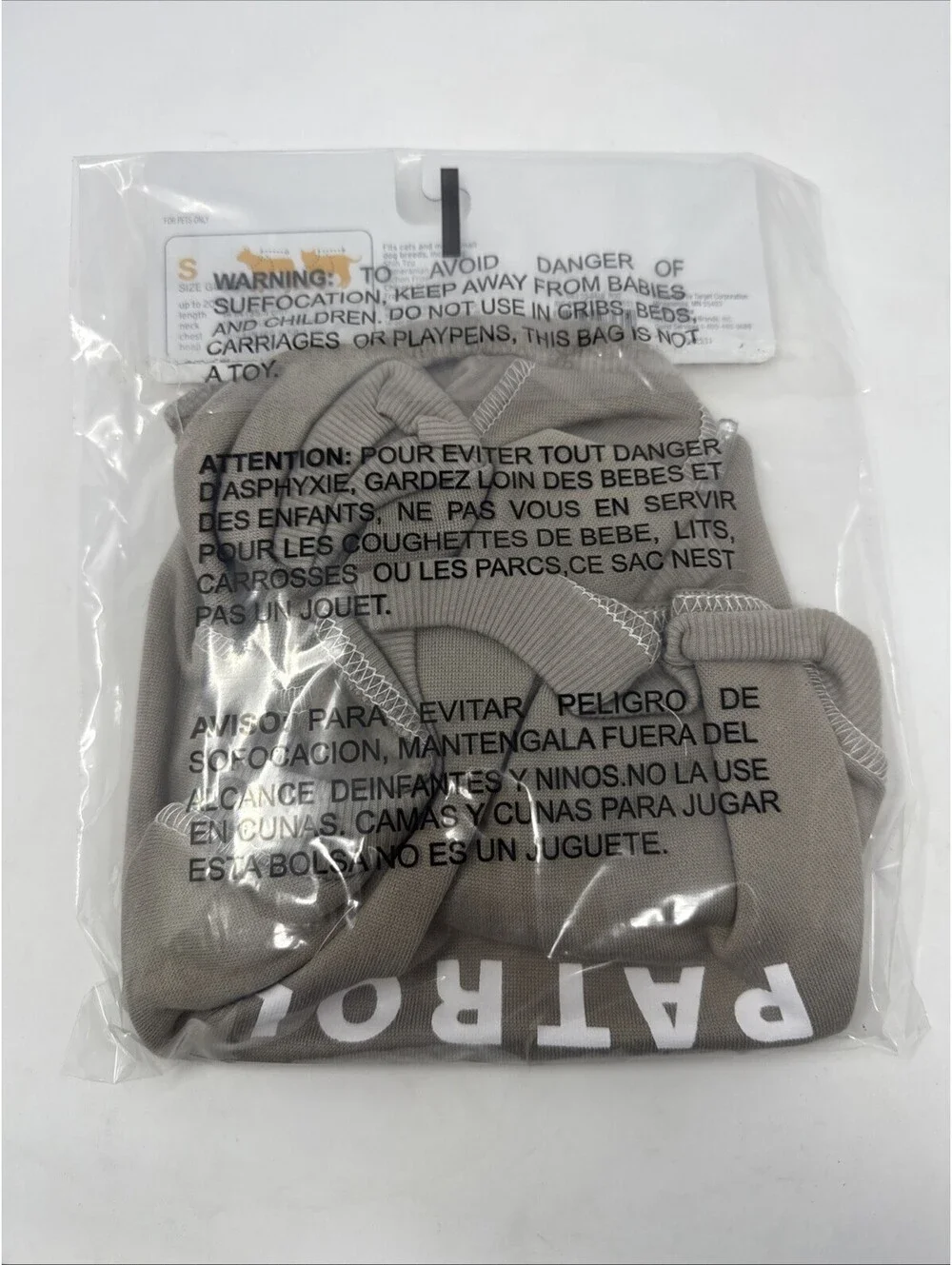 Boots & Barkley Small sweatshirt pet apparel Squirrel Patrol Tan Dogs Or Cats